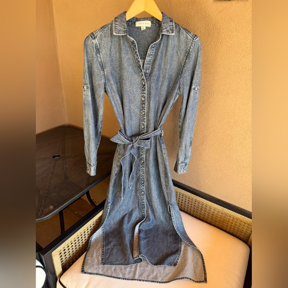 cloth & stone Dresses & Skirts - Cloth & Stone Blue Denim Long Sleeve Dress